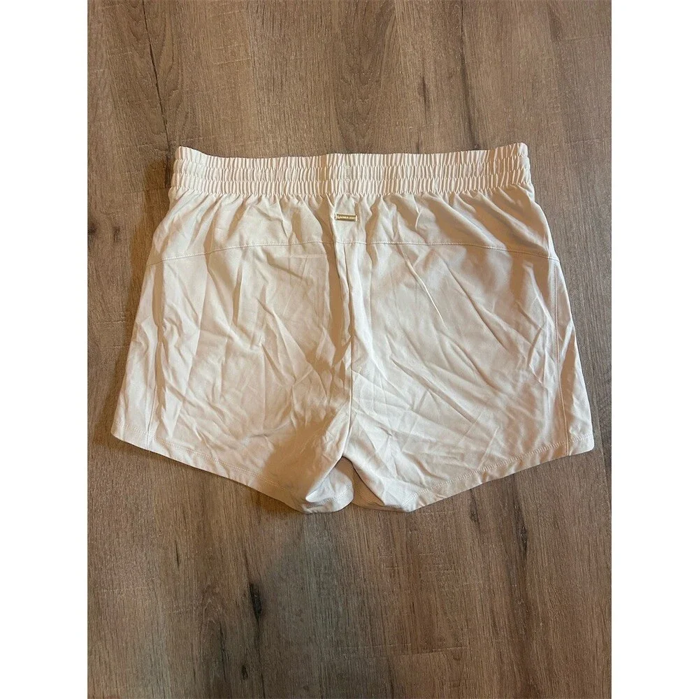 Athlecia Women's Woven Running Shorts Beige Stone Wash Drawstring Size 36